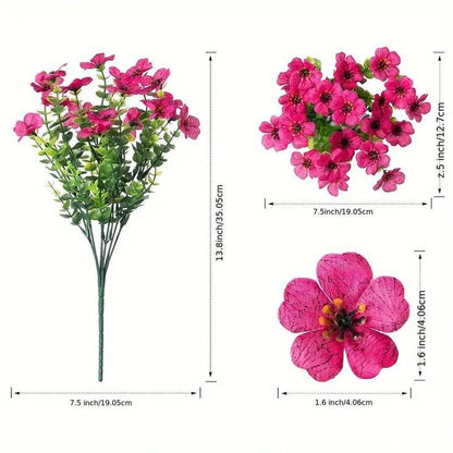 6-Color Artificial Flower (6/12pcs/set), UV Resistant Colorful Fake Flower, Decorative Bouquet for Home Garden Party Wedding Decor, Artificial Flowers Bouquet-LGZ