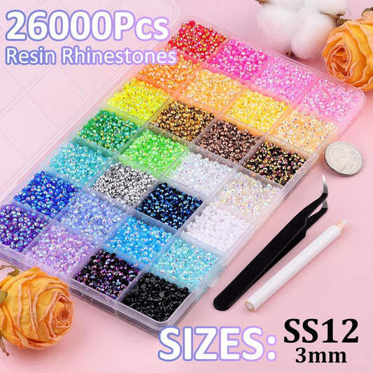Mixed Color AB Resin Flatback Rhinestones, Jelly Rhinestones for DIY Clothing, Nail Art & Phone Decoration-KPL
