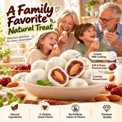 🥛Premium California Almond Stuffed Milk Dates — Soft, Creamy & Naturally Deliciou-FDA