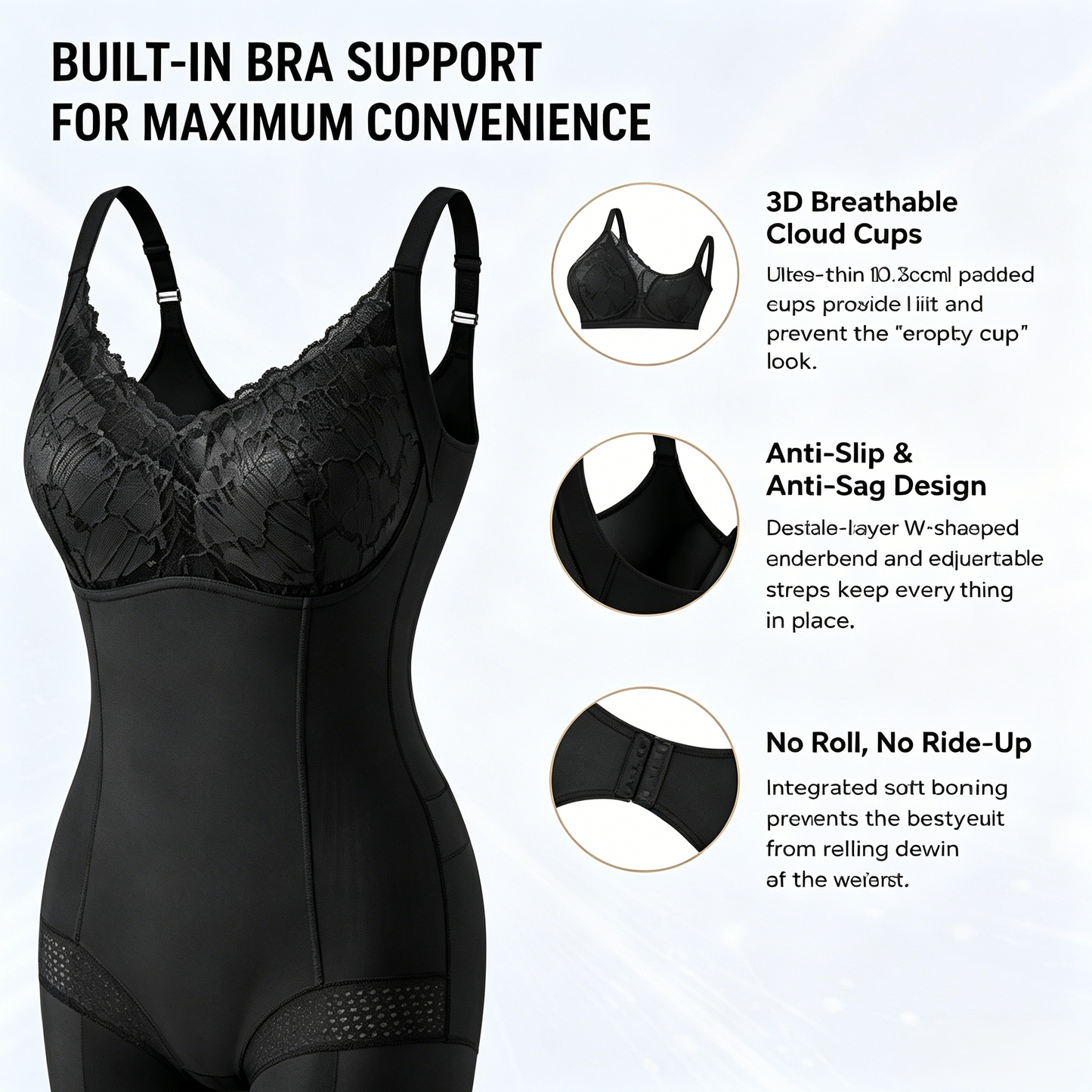❄️ Cooling Tummy Control Bodysuit ✨ Breathable Summer Shapewear with Built-In Bra-WBJ