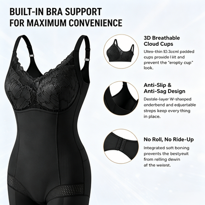 ❄️ Cooling Tummy Control Bodysuit ✨ Breathable Summer Shapewear with Built-In Bra-WBJ