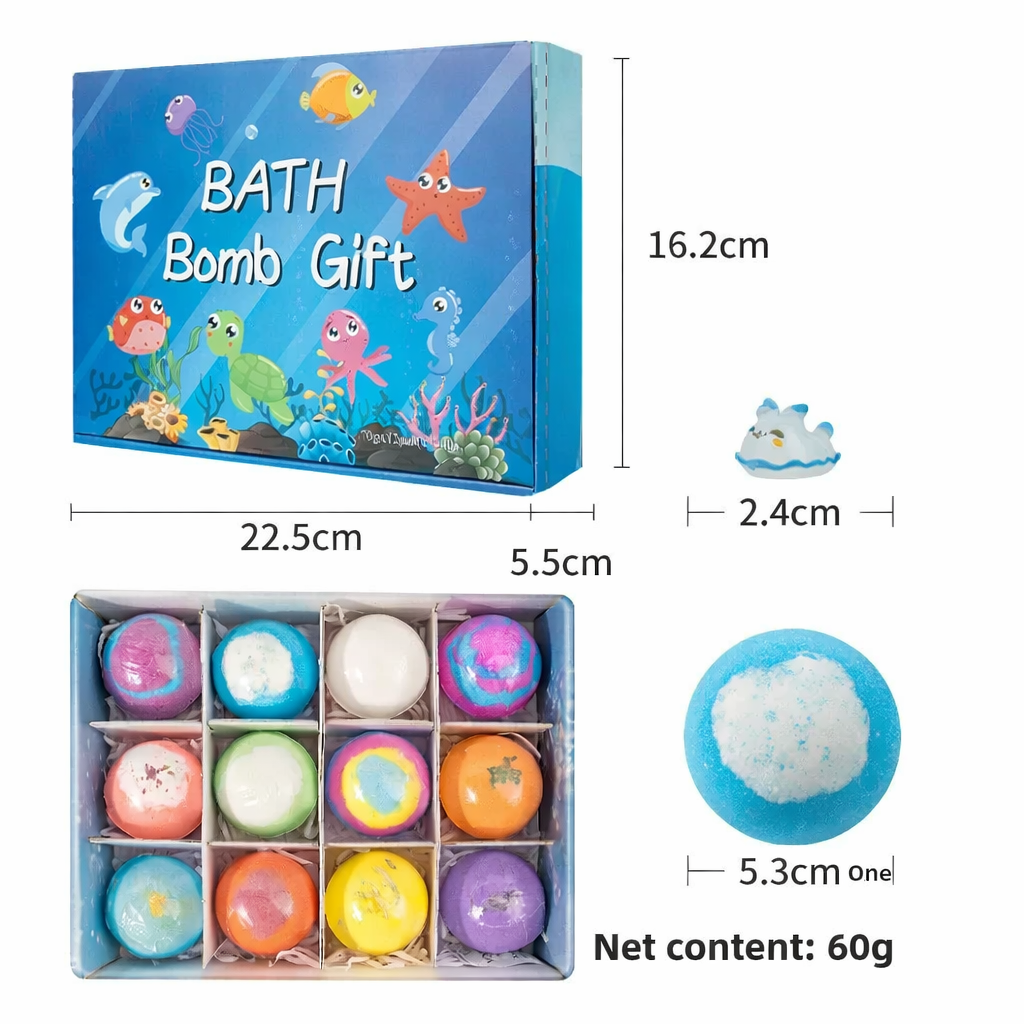 12-Piece Ocean Surprise Toy Bath Bomb Set-JY