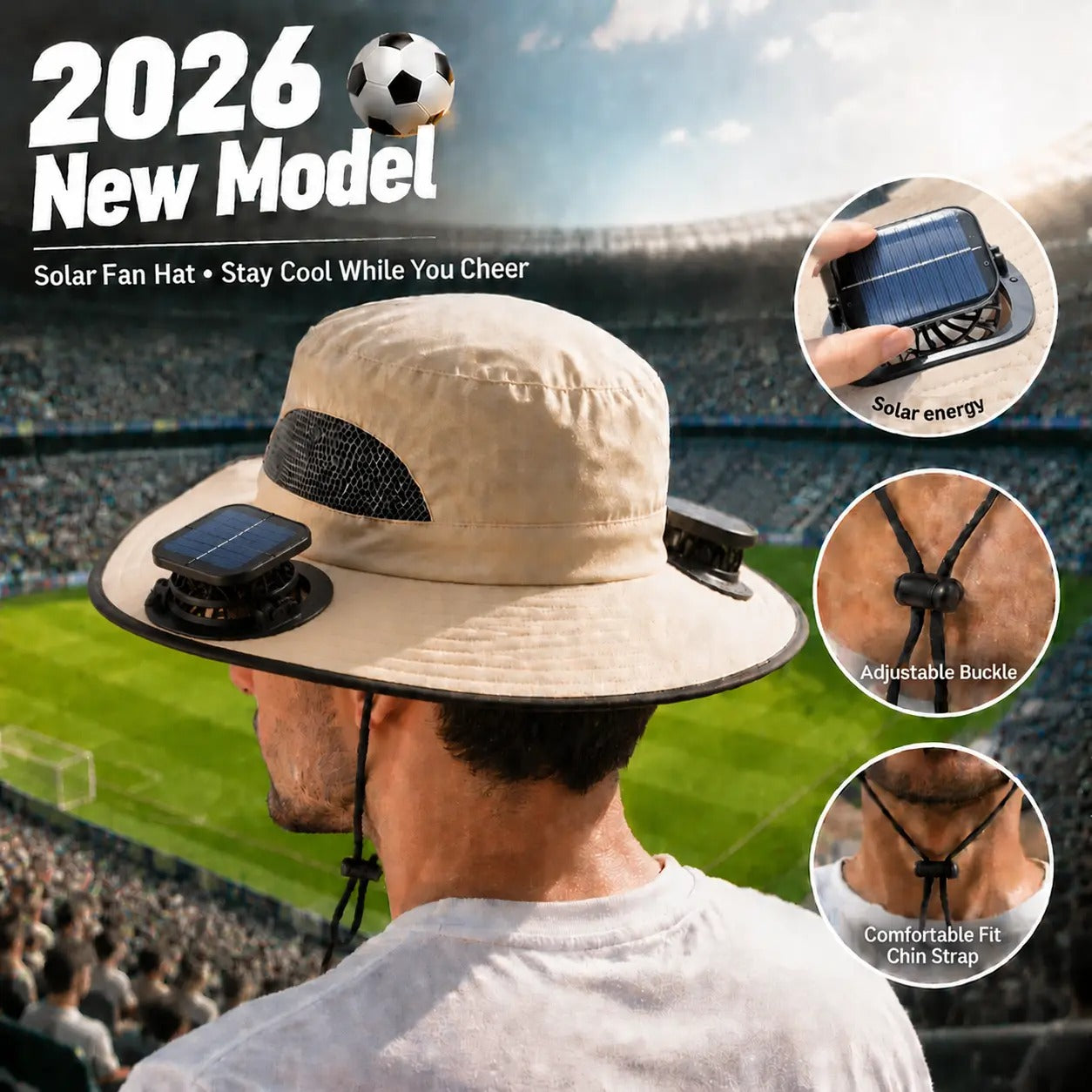 The Ultimate Father's Day Gift: Solar-Powered Outdoor Cooling Fan Hat | Wide-Brim UV Protection Sun Hat with Dual 5000 RPM Fans 🎁👴 LGZ