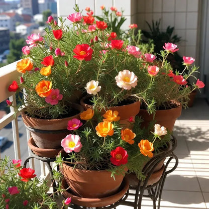 10,000 Premium Double-Flowered Moss Rose Seeds (Portulaca) | Vibrant Mixed Colors, Drought Tolerant & Easy to Grow 🌸-LGZ
