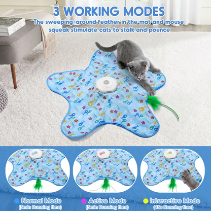 ✨Interactive Random Moving Feather Cat Toy🐱 Hide-and-seek Rechargeable Cat Plaything🔋 Great for indoor exercise & relieve cat boredom😺 Suitable for all cat breeds🐾-XLB