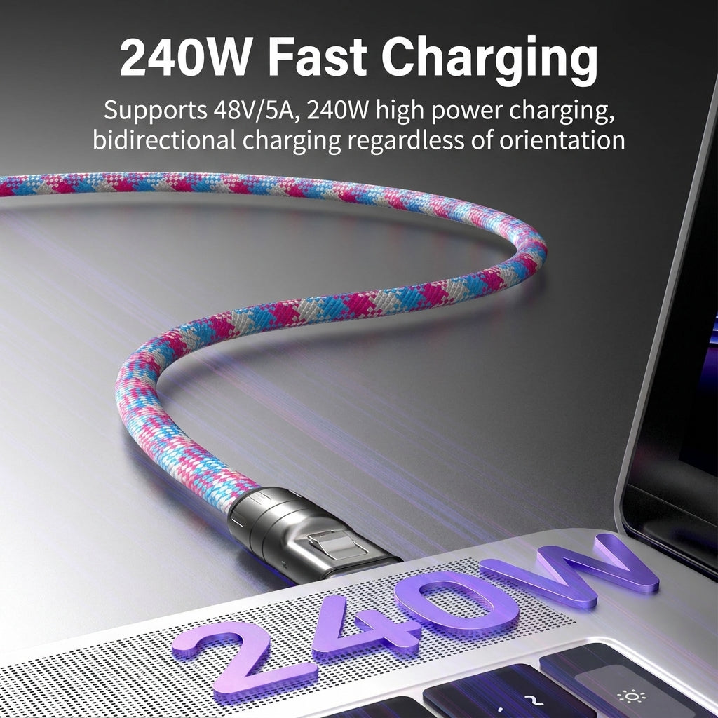🚀 Free Your Hands, Power Your Life! The Ultimate 2-in-1 240W Lanyard Data Cable-DZT
