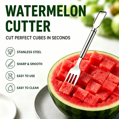 🍉 Watermelon Cube Cutter Fork – Fun, Safe, and Fast Fruit Slicing Tool-WBJ