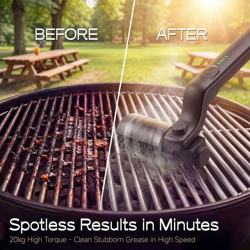 Premium Cordless Electric BBQ Grill Brush | High-Torque Cleaner with Adjustable Angle & Replacement Heads 🥩🔥 LGZ