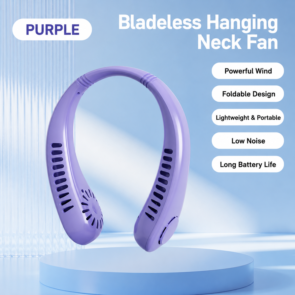 ❄️BreezeBud Bladeless Neck Fan | Hands-Free, No Hair-Tangle, USB Rechargeable Cooler for Summer Adventures & Everyday Life-WBJ
