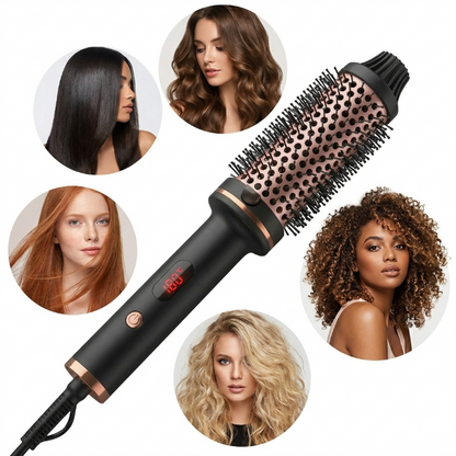 5-in-1 Hair Dryer Brush, Anti-Scalding Hot Air Styler for Easy Curls & Volume, No Heat Damage Volumizer Comb 🌟-QZZ