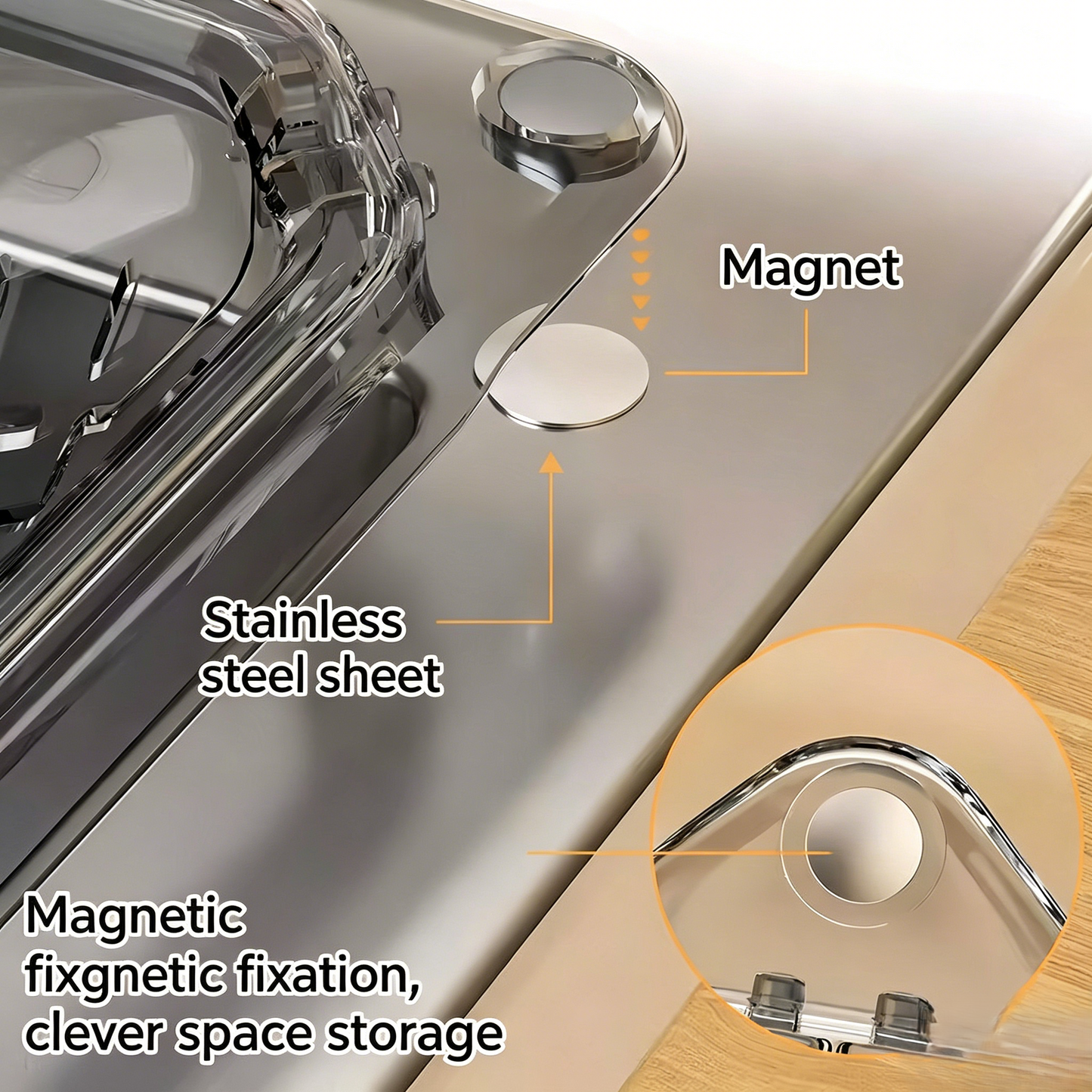 🧲Magnetic Sink Drain Basket💧No-Drill Hanging Drying Storage Basket | Kitchen Sponge & Dishcloth Organizer-YOY
