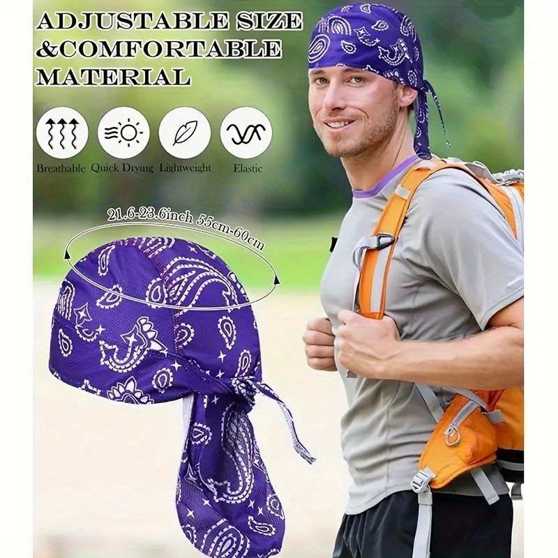 Paisley Cooling Skull Cap🚴‍♂️Breathable Motorcycle Helmet Liner🔥Elastic Durag Headwrap for Cycling, Running & Outdoor Sports-YOY