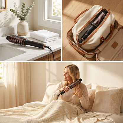 5-in-1 Hair Dryer Brush, Anti-Scalding Hot Air Styler for Easy Curls & Volume, No Heat Damage Volumizer Comb 🌟-QZZ