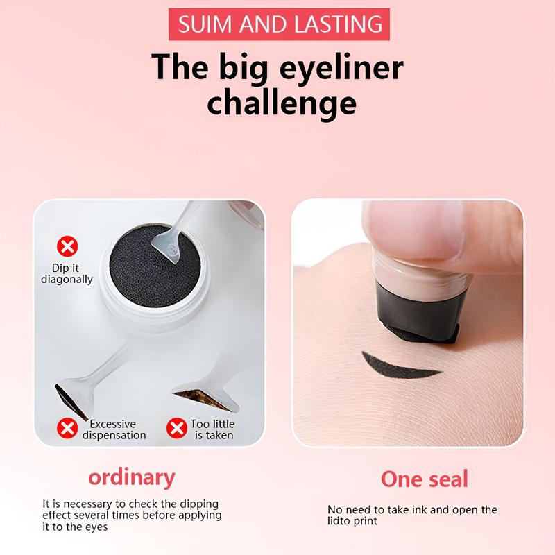 Rotating Eyeliner Stamp Pen – Dual-Head Design with Wing Stamp, Quick-Dry, Long-Lasting, Smudge-Proof for Easy Cat Eye, Sharp Winged Lines & All-Day Makeup Wear - Beginner Friendly Everyday Makeup Tool for Women, Women's cosmetics, Makeup tools. -AUX