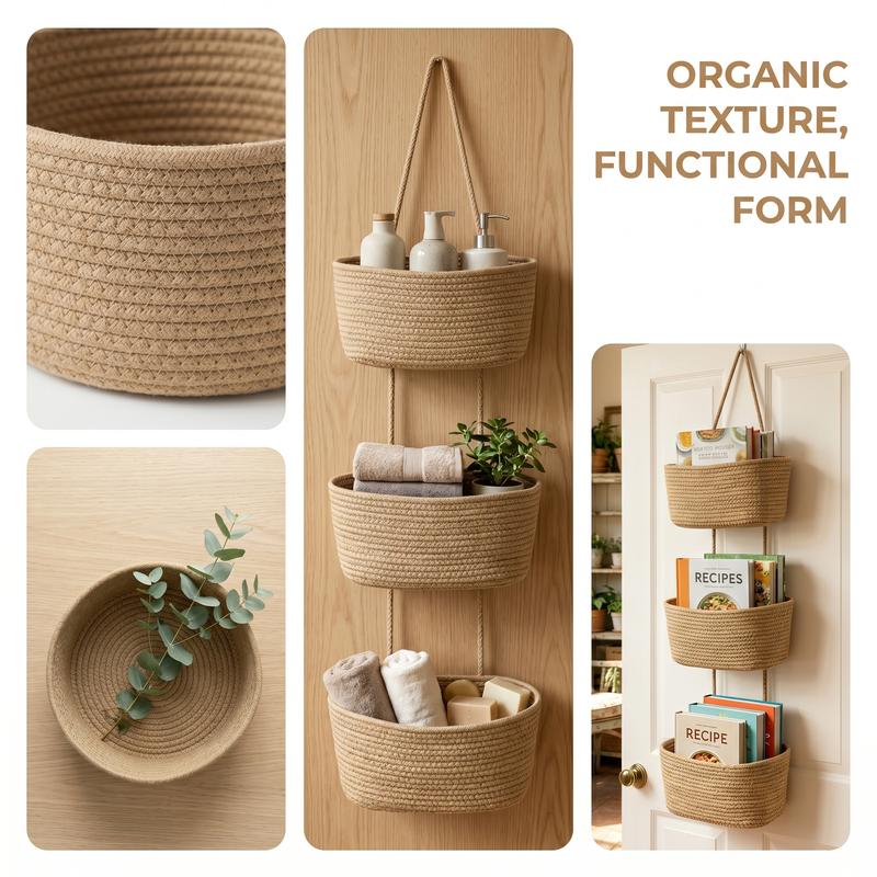 🧺 3-Tier Over Door Storage Basket • Bathroom & Nursery Organizer 🚪-VIM