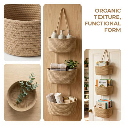 🧺 3-Tier Over Door Storage Basket • Bathroom & Nursery Organizer 🚪-VIM