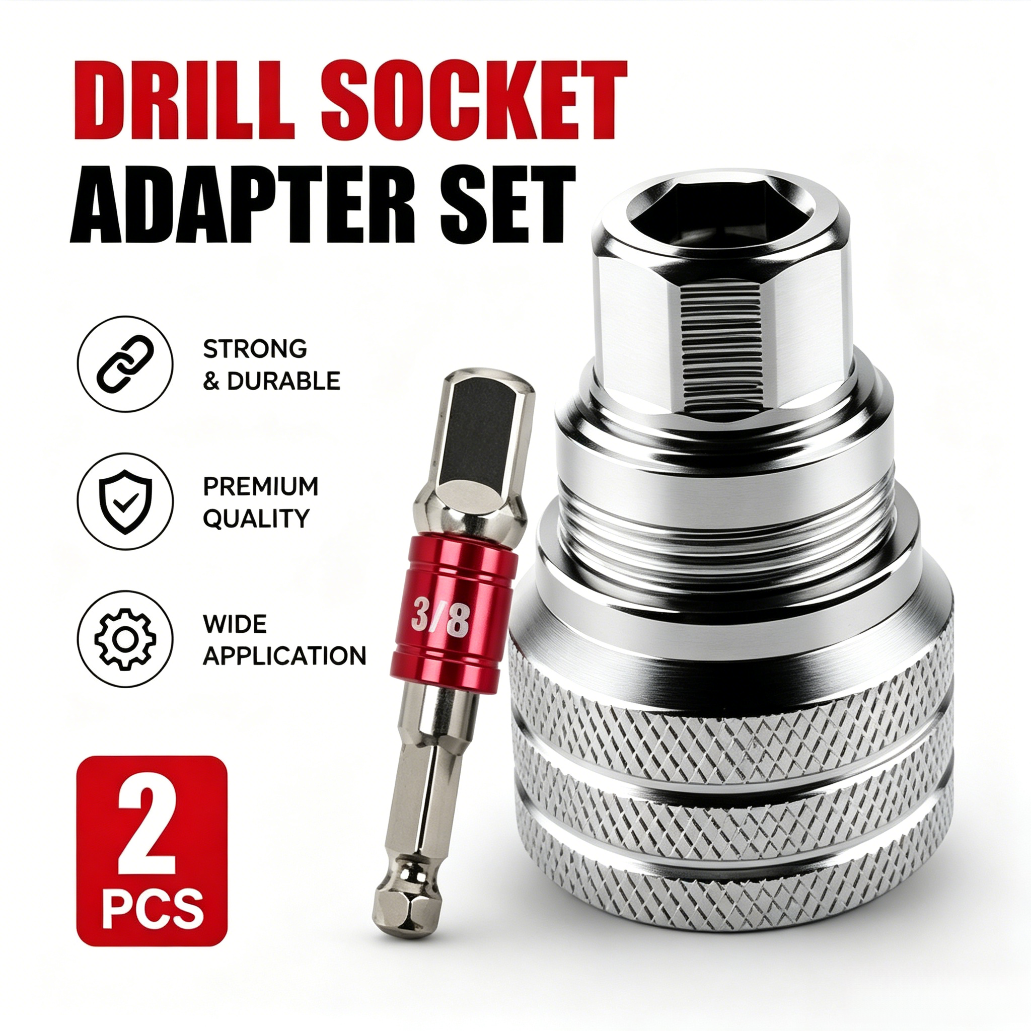 🔥🔥🔥Socket +Red Adapter Bit Set (2 Pack)