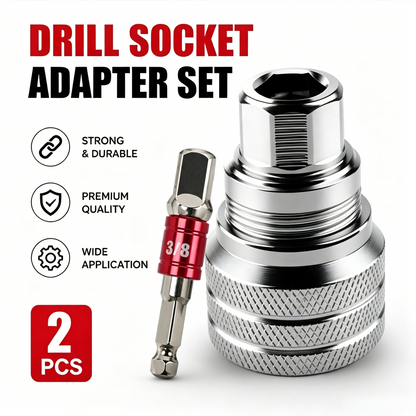 🔧 Universal Drill Socket Adapter Set - 2PCS Steel Power Tool Converter-LT