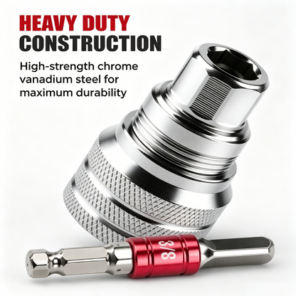 🔧 Universal Drill Socket Adapter Set - 2PCS Steel Power Tool Converter-LT