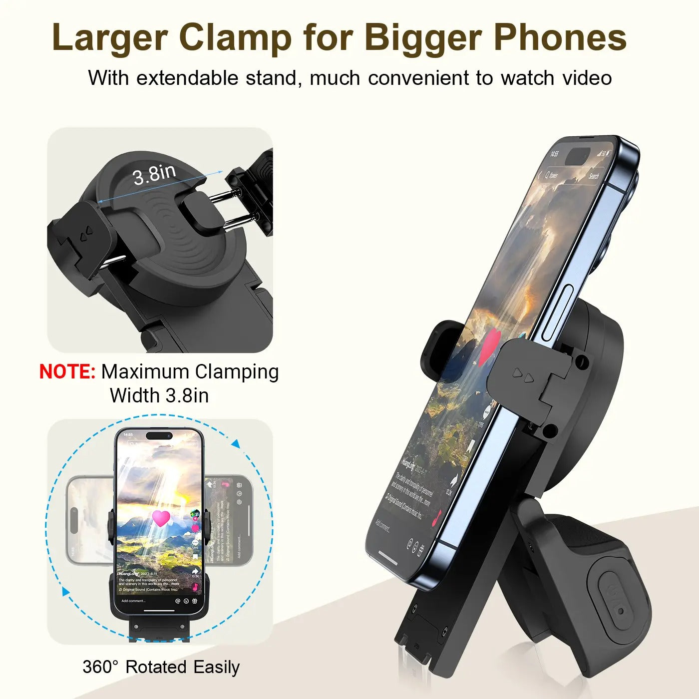 Wireless Bluetooth Remote Scroller & Phone Stand Set | Hands-Free Camera Shutter 📱✨ LGZ
