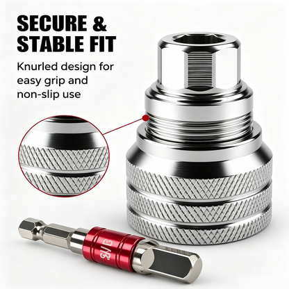 🔧 Universal Drill Socket Adapter Set - 2PCS Steel Power Tool Converter-LT