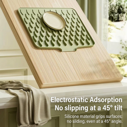 Stop Water Stains! Waterproof Silicone Drain Mat for Dishes, Fruits & More-QZZ