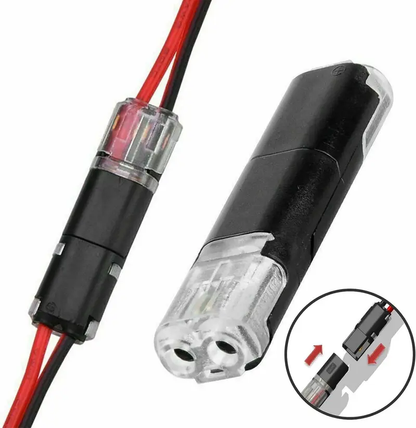 🔌 2 Pin Double Wire Plug-in Connector with Locking Buckle, Low Voltage Quick Connect Terminal, Firm Connection for LED Strip Lights, Automotive Wiring & Power Distribution, DIY Use-XLB