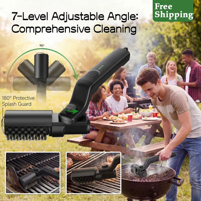Premium Cordless Electric BBQ Grill Brush | High-Torque Cleaner with Adjustable Angle & Replacement Heads 🥩🔥 LGZ