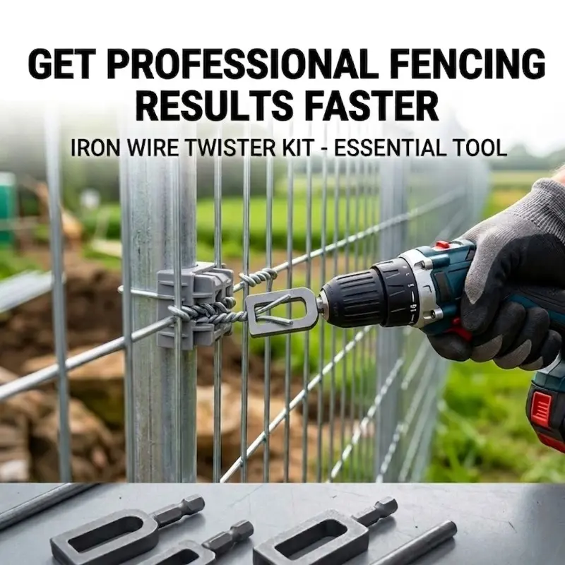 🔩 Heavy-Duty Wire Twister Tool for Drill ⚙️, High-Carbon Steel Rebar Tie Wire Twisting Bit, Fast Wire Tying Attachment for Construction 🏗️, Fencing 🚧, and Gardening 🌱-XLB