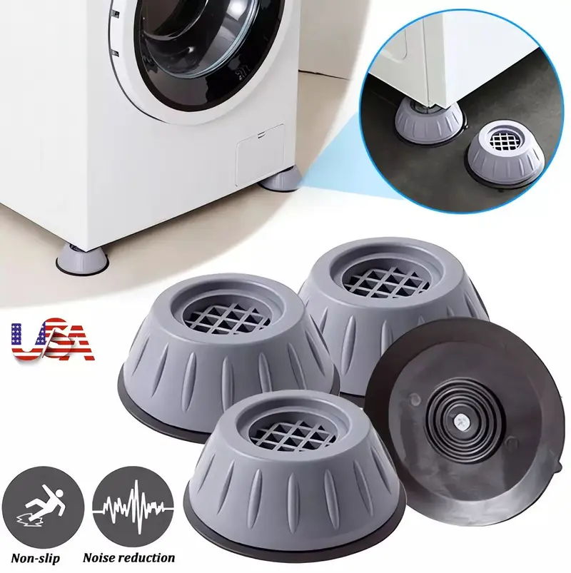 🛡️Anti Vibration Washing Machine Feet Pads✨ Non-Slip Heightening Rubber Base Mats with Shock Absorbing Rubber Rings-XLB