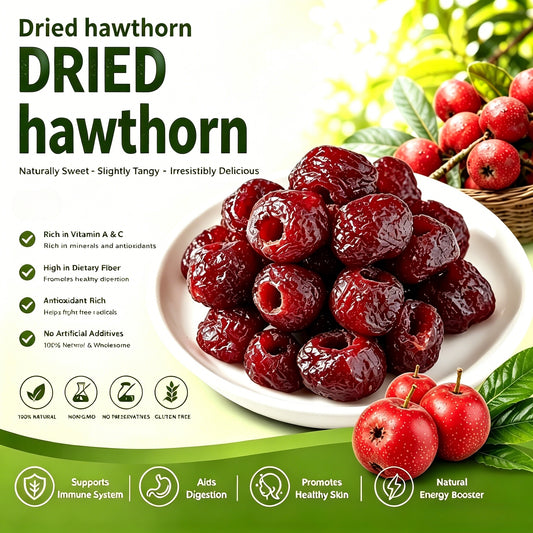 😋Hollow Dried Hawthorn Berries - 🍃100% Natural Digestive Healthy Fruit Snack, Seedless & Plump Preserved Hawthorn-XLB