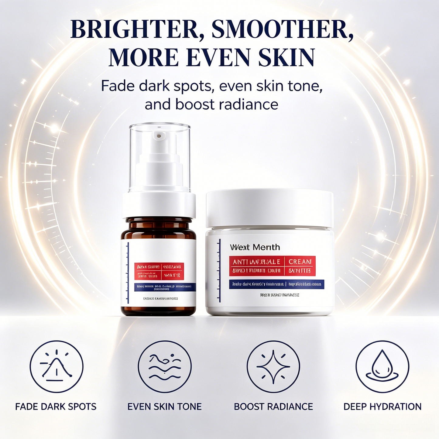 🌟Dark Spot Remover Skin Care Set | Hydrating Brightening Serum + Anti Wrinkle Face Cream For Uneven Dull Skin-LT
