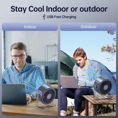 Desktop Fan, Turbocharged Desk Fan, Perfect for Travel & Vacation, Ideal for Office Use, Digital Display, Low Noise, Dual Mode Adjustment, Quiet Cooling, Portable Silent Desktop Fan.-KPL
