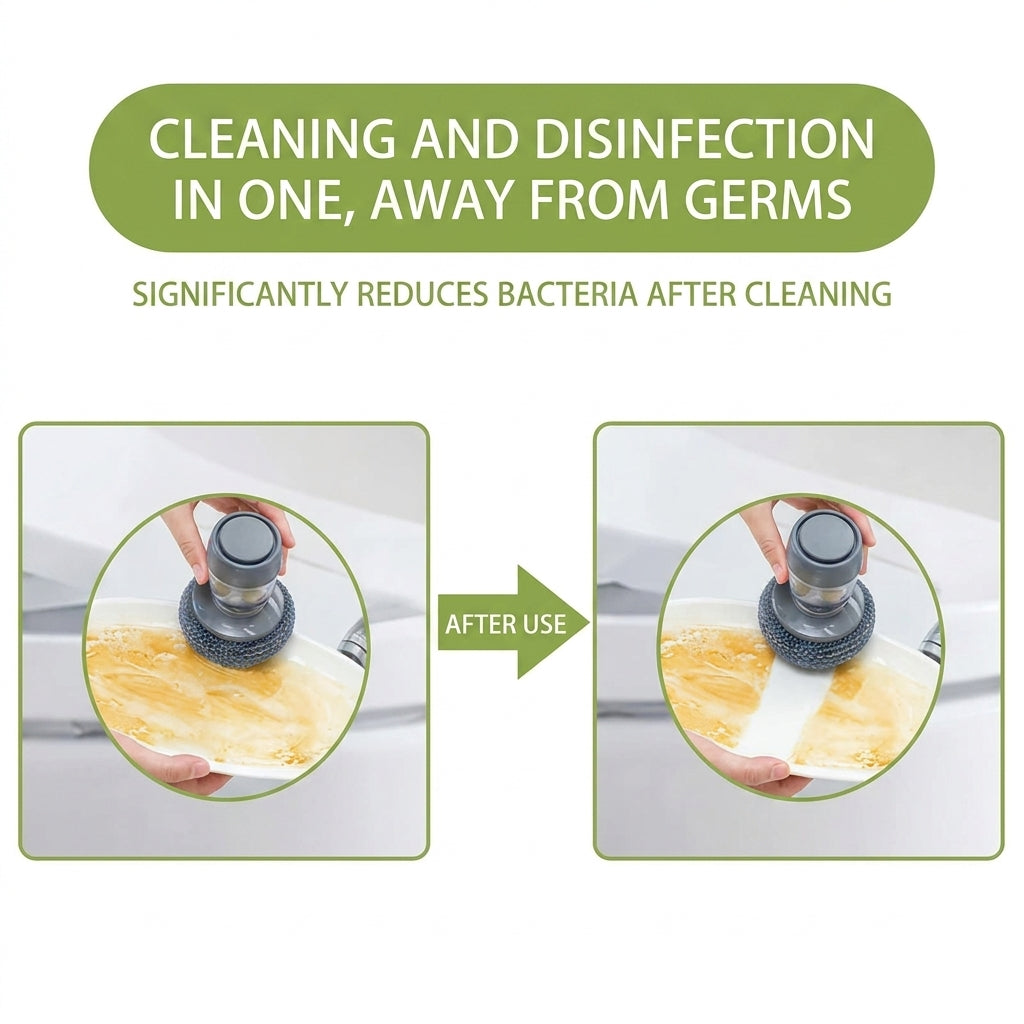 Soap Dispensing Pot Brush | The Ultimate Grease Fighter That Protects Your Hands!-DZT