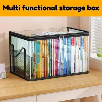 📦 Large Clear Thick Plastic Storage Box with Hinged Lid, Heavy-Duty Durable High Capacity Organizer, Perfect for Home 🏠, Camping ⛺, Travel ✈️, Attic and Moving 🚚-XLB