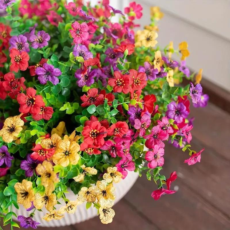 6-Color Artificial Flower (6/12pcs/set), UV Resistant Colorful Fake Flower, Decorative Bouquet for Home Garden Party Wedding Decor, Artificial Flowers Bouquet-LGZ