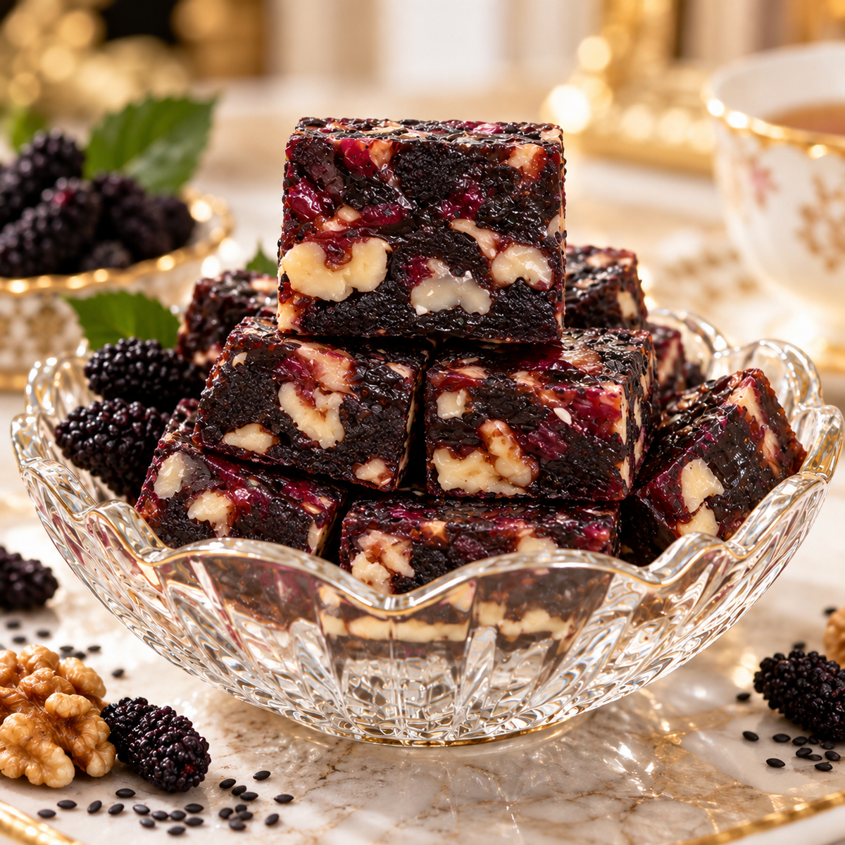 😋Premium Black Sesame Mulberry Walnut Cake-KPL