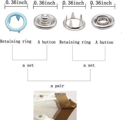 🧵 Home Sewing Accessories Kit for DIY Crafts, Clothing & Hats — Button & Snap Pliers Tool Set ✨ No-Sew Repair Sewing Kit for Handmade Crafts & Sewing Materials 🪡-KPL