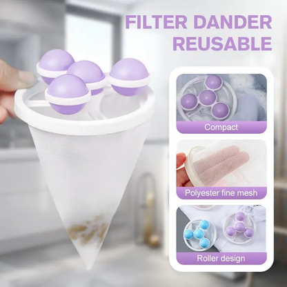 ✨Washing Machine Filter Net Bag Cleaner 🧺 Floating Hair Remover 🐾 Household Laundry Ball Hair Catcher 🧼 Universal Wash Protector Filter 💧 Efficient Cleaning Home Goods 🏠-XLB