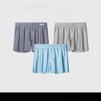 ❄️Men's Ice Silk Shorts | Breathable & Quick‑Dry, Cooling Sensation, Antibacterial & Odor‑Resistant, 3‑in‑1 for Underwear / Sleepwear / Beachwear-AUX