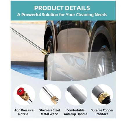High-Pressure Power Washer Wand for Garden Hoses | Adjustable Spray Nozzles for Car, Patio & Garden 🚗💦 -LGZ