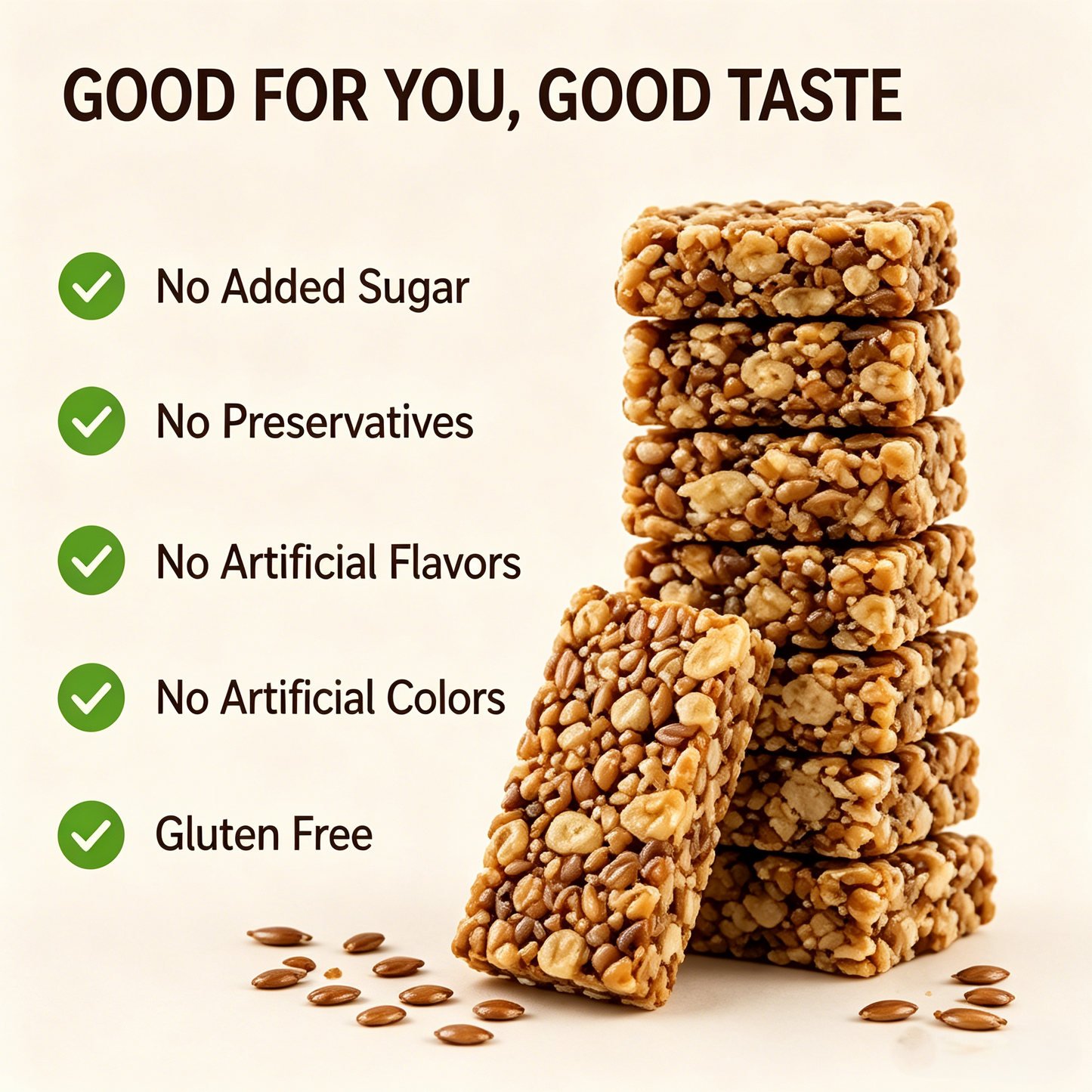 🌰Low Sugar Flaxseed Walnut Crisp Bars, Rich in Omega-3 & Dietary Fiber, Antioxidant Healthy Nut Snack for Blood Sugar & Cholesterol Support-WBJ