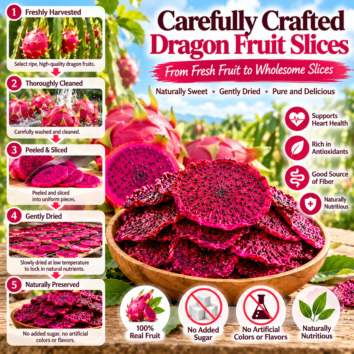😋Premium Dried Dragon Fruit-KPL