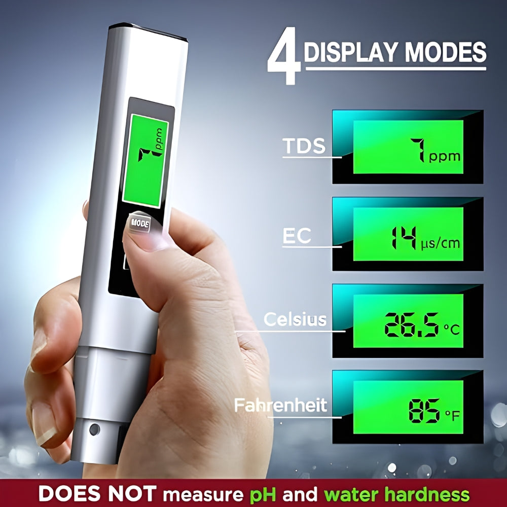 2026 New Upgraded 4-in-1 Digital TDS Meter - Digital Water Quality Tester for TDS, EC and Temperature (°C/°F) | 0-9990 ppm Range | Suitable for Drinking Water, Reverse Osmosis Systems, Aquariums and Swimming Pools inflatable pool Modern-JY