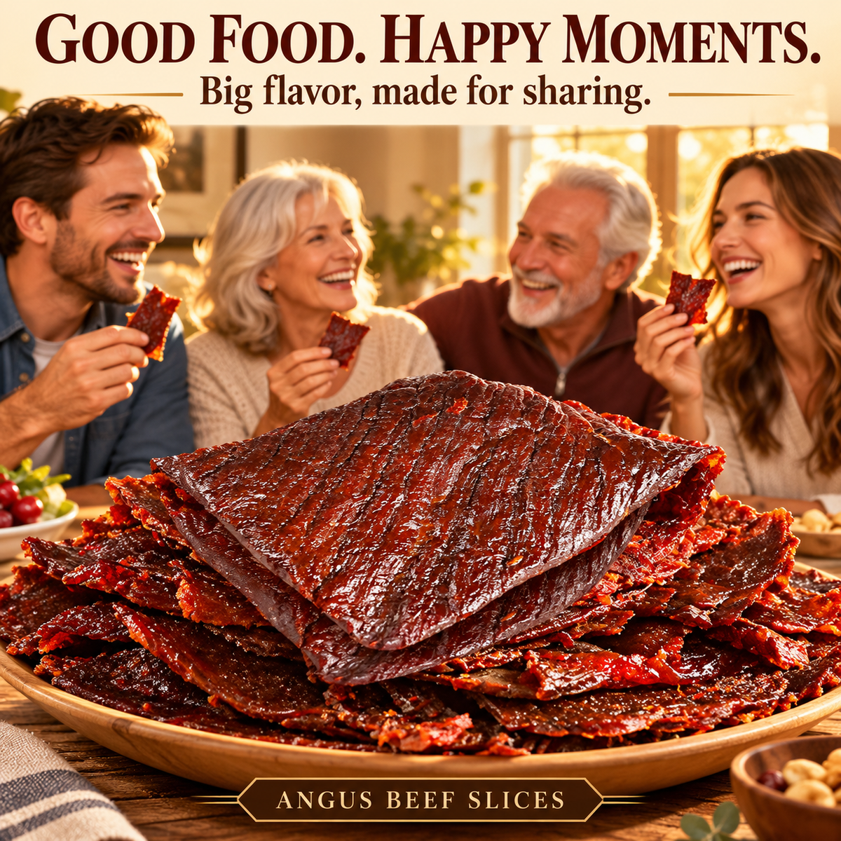 Premium Angus Sirloin Beef Jerky — Protein-Packed, Bold Flavor, Satisfying Chew-HJY
