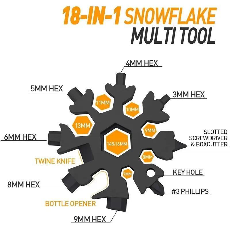 18-in-1 Multi-Function Snowflake Wrench🔧Outdoor, Cycling & Emergency Repair Tool-YOY