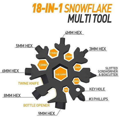 18-in-1 Multi-Function Snowflake Wrench🔧Outdoor, Cycling & Emergency Repair Tool-YOY