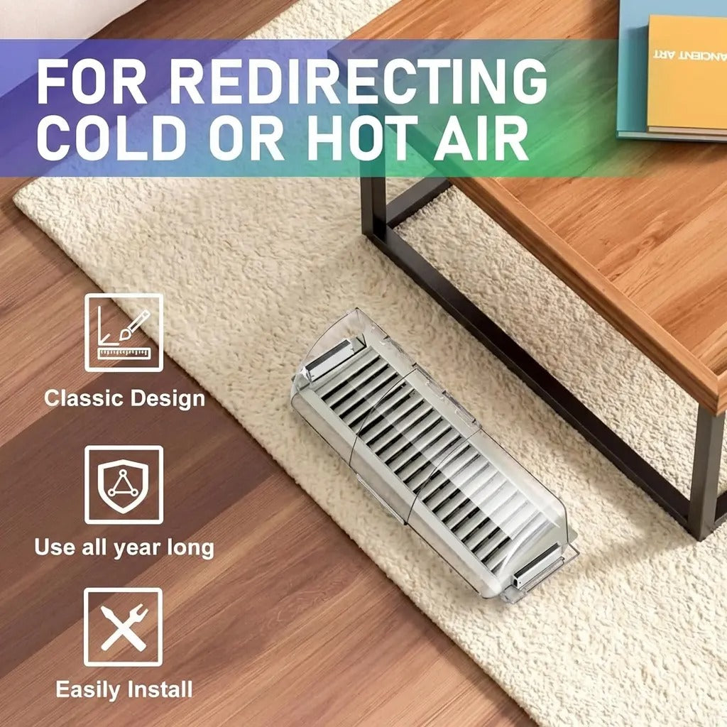 Premium Adjustable Magnetic Air Deflector | Clear Heat & AC Vent Cover (Fits 8.5" - 15") LGZ