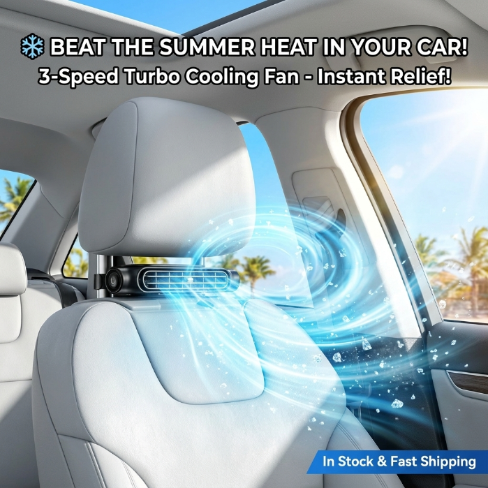 🚨 Melt In The Car? 🥶 Get This Turbo Car Seat Fan & Enjoy 3-Speed Instant Cool!-QZZ