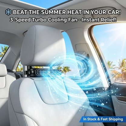 🚨 Melt In The Car? 🥶 Get This Turbo Car Seat Fan & Enjoy 3-Speed Instant Cool!-QZZ